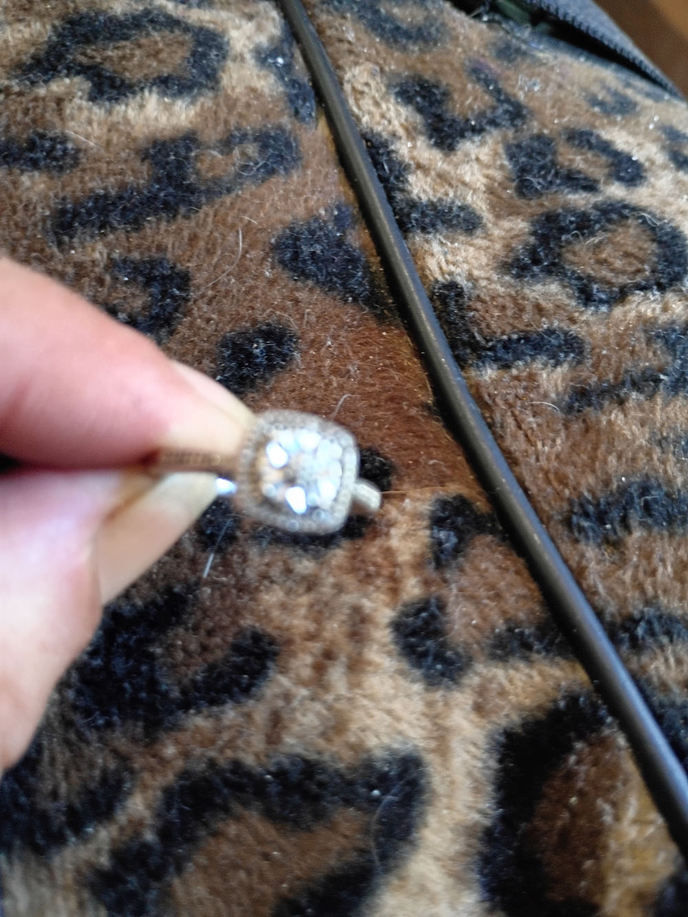 A Nice Women's Silver Diamond Engagement Ring